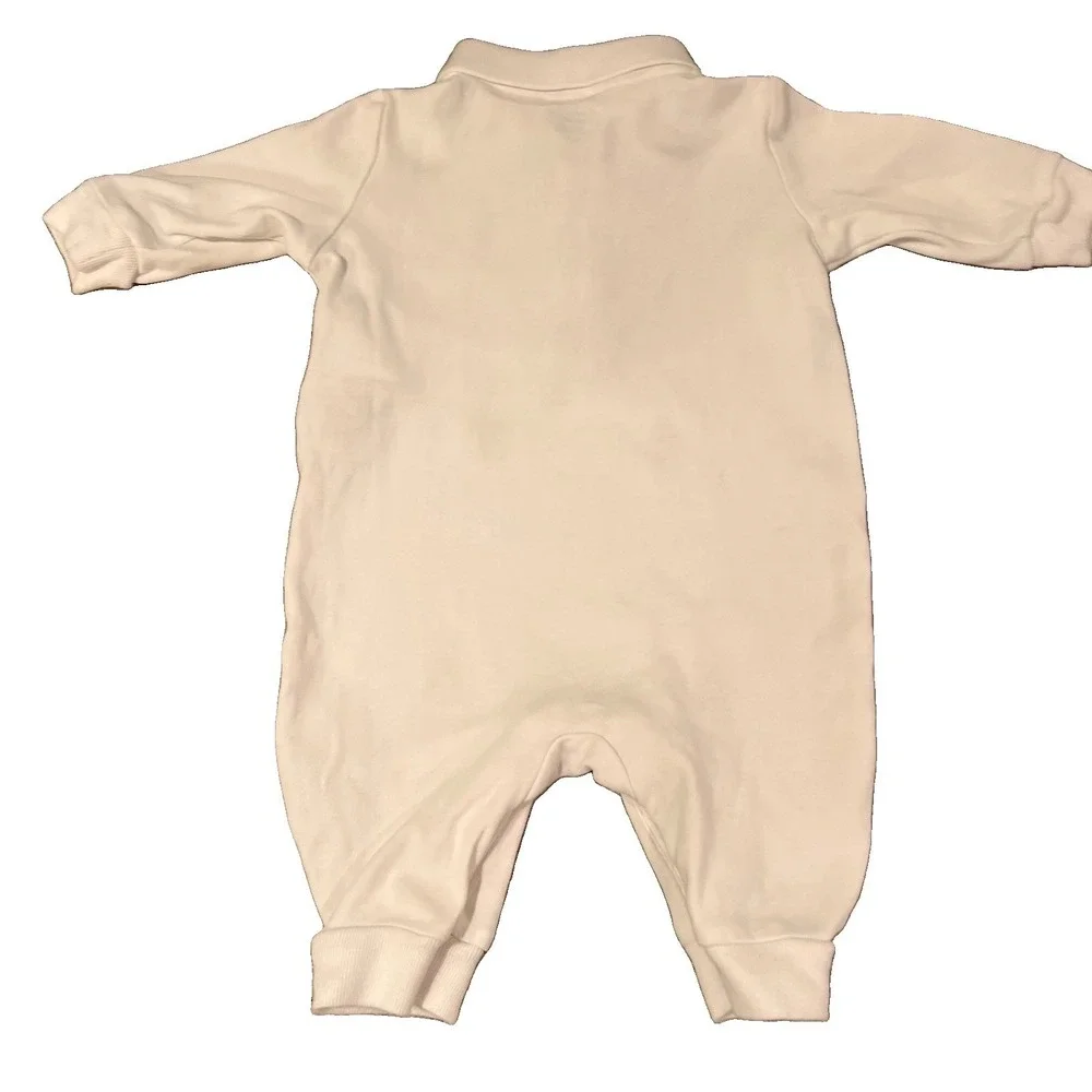 Ralph Lauren Baby Polo Jumpsuit 3M White Footless One Piece Preppy Infant Outfit